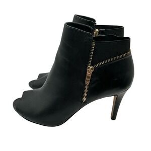 Marc Fisher Black‎ leather Peep-Toe Ankle Boots size 10 wide